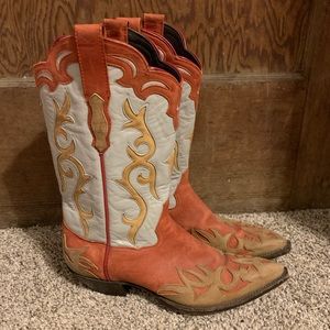 Blue/red/tan cowboy boots